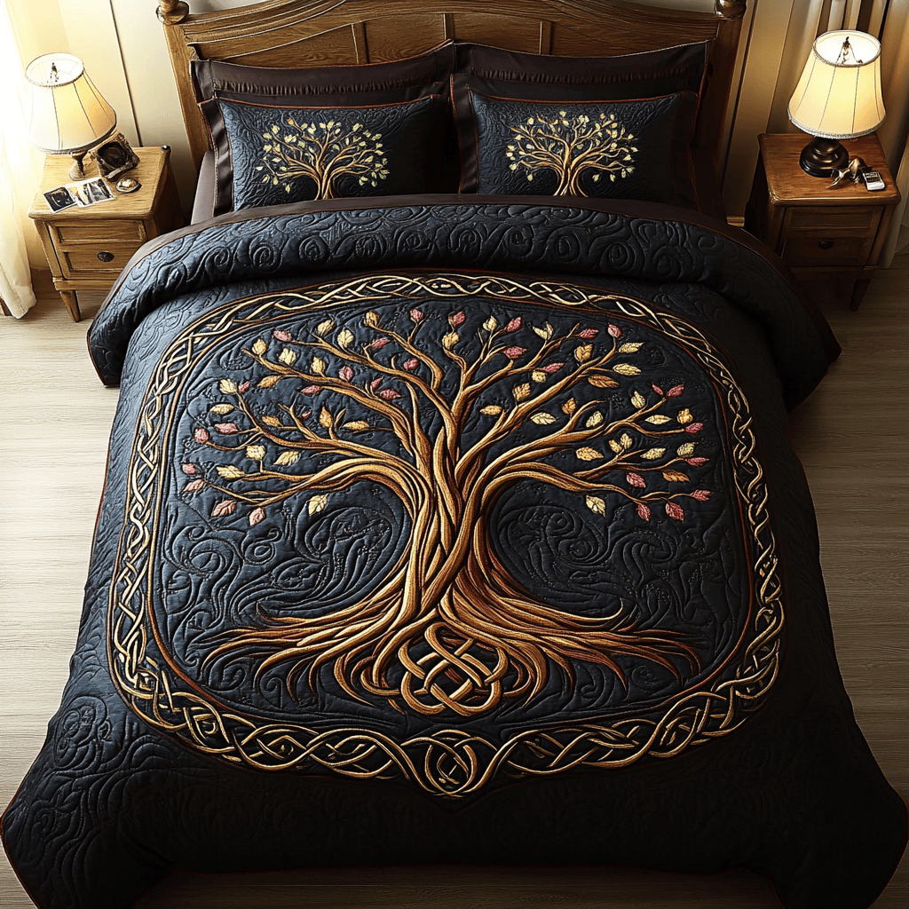 Timeless Growth 3-Piece Quilted Bedding Set NCU0DDK166