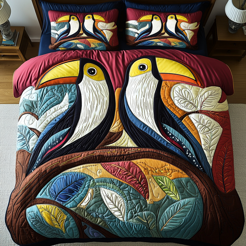 Colorful Haven 3-Piece Quilted Bedding Set NCU0NVH074