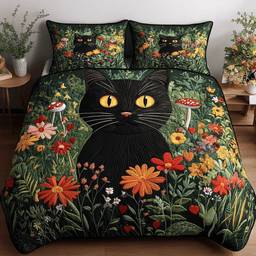 Midnight Garden Guardian 3-Piece Quilted Bedding Set NCU0PVL051