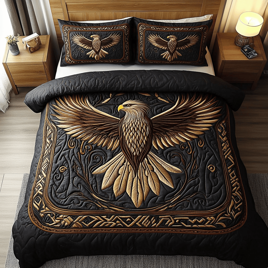 Golden Talon 3-Piece Quilted Bedding Set NCU0DDK141