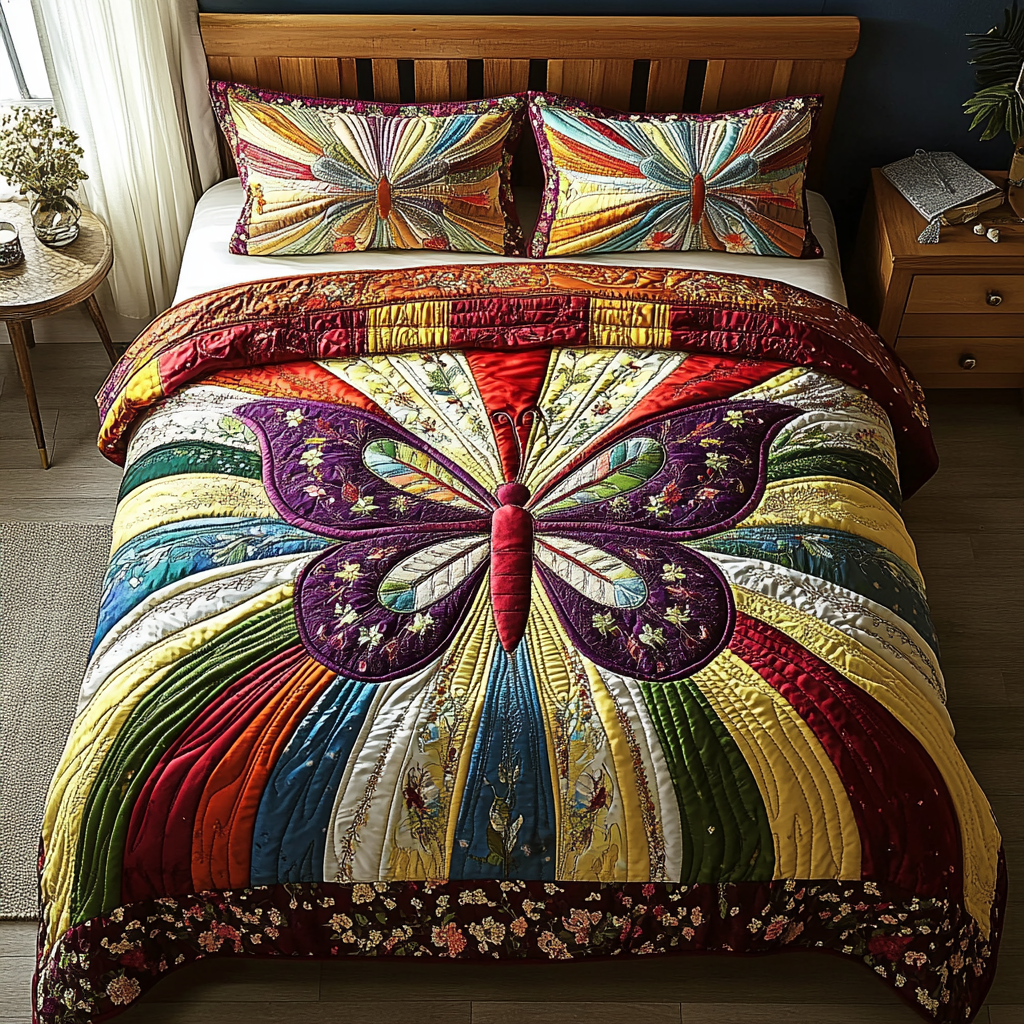 Dancing Wings Quilted Bedding Set NCU0DV115