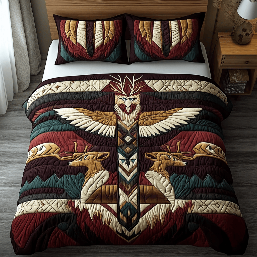 Brave Totem 3-Piece Quilted Bedding Set NCU0NVH077