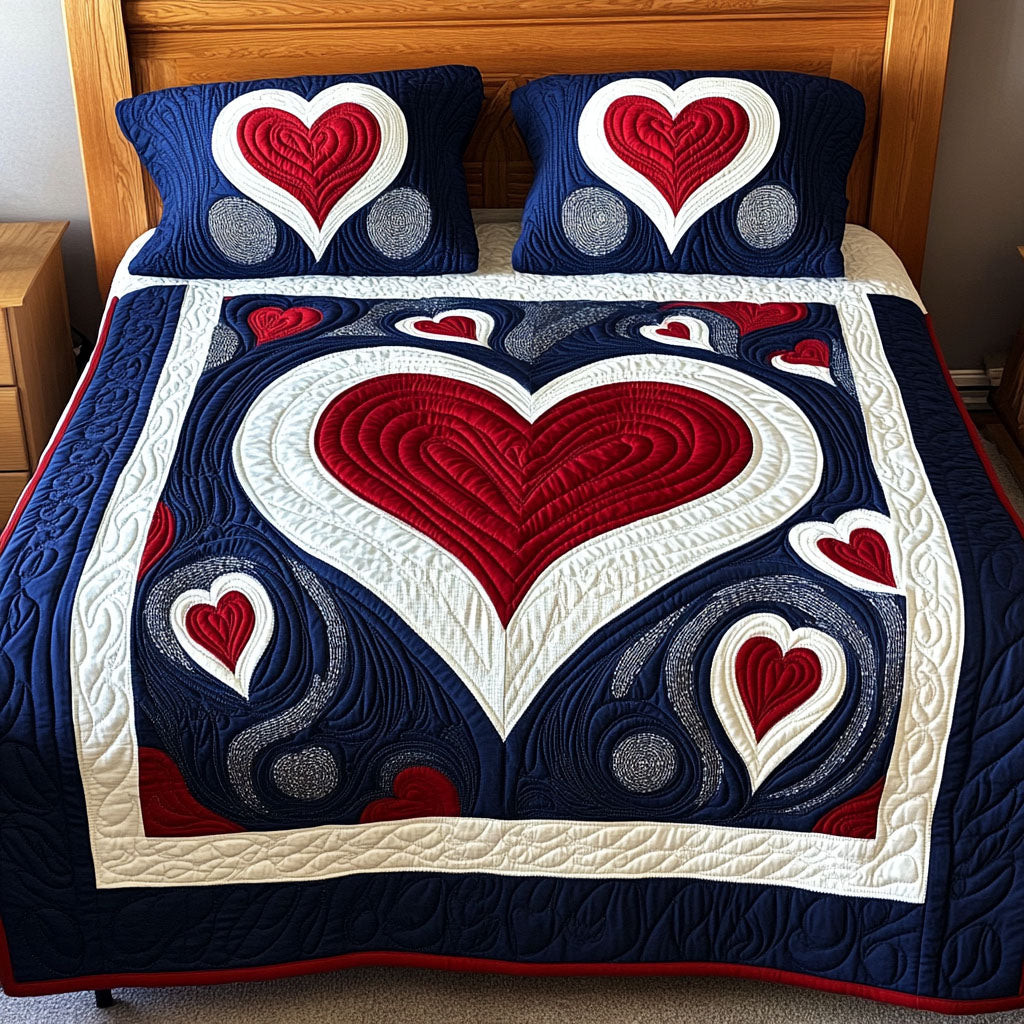 Heartfelt Harmony 3-Piece Quilted Bedding Set NCU0PTT180