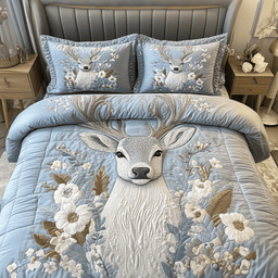 Autumn Deer 3-Piece Quilted Bedding Set NCU0PVL062