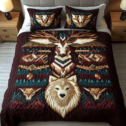 Totem Dreams 3-Piece Quilted Bedding Set NCU0NVH079