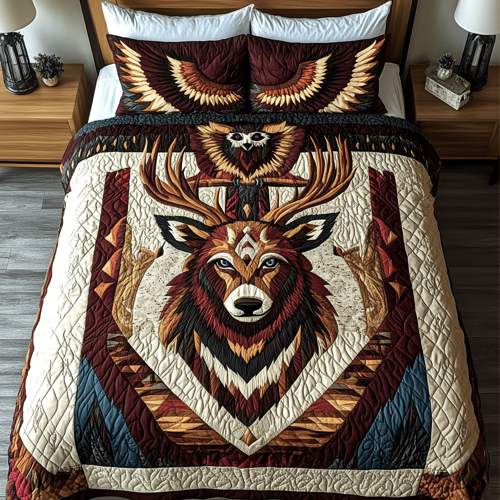 Wild Totem 3-Piece Quilted Bedding Set NCU0NVH076