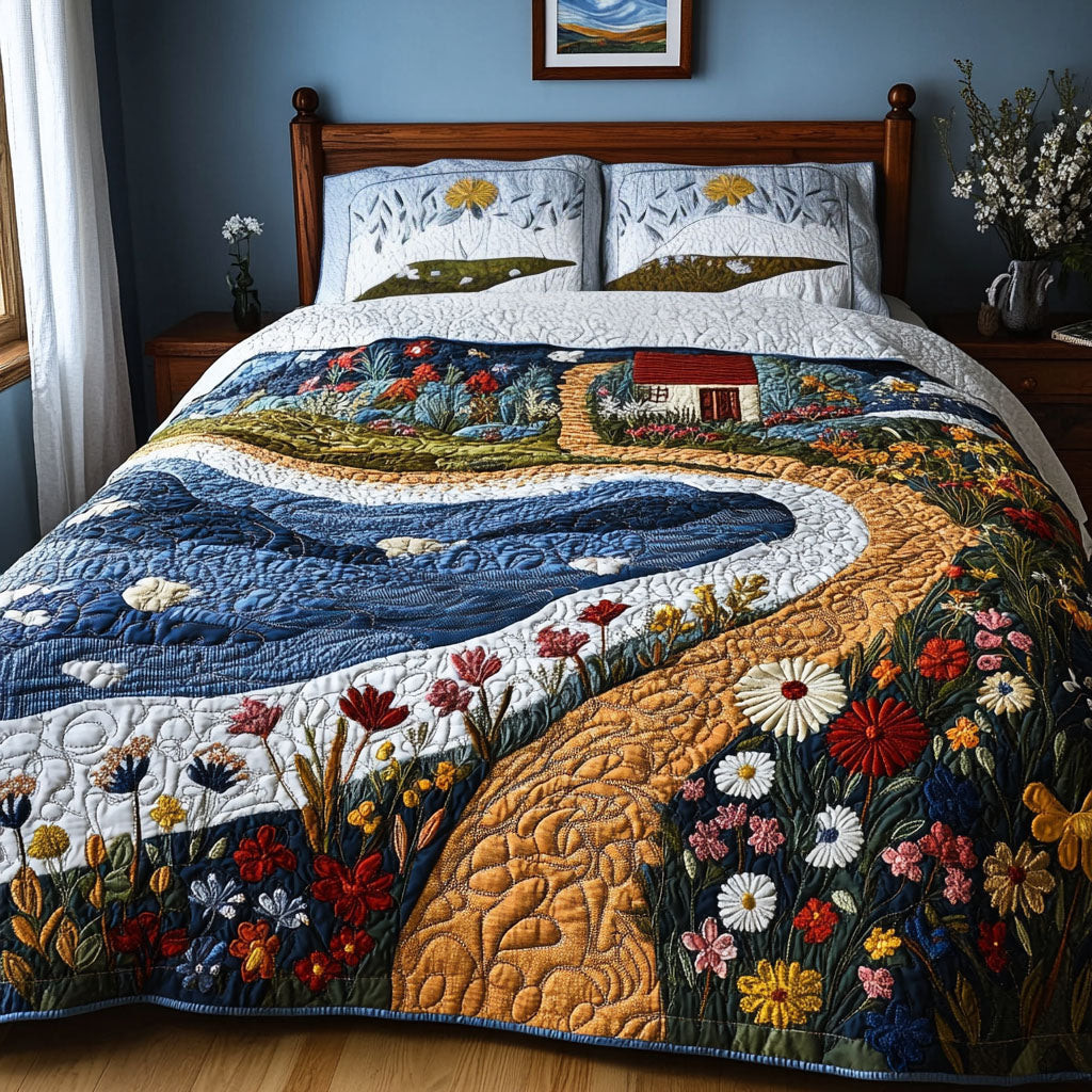 Floral Haven Escape 3-Piece Quilted Bedding Set NCU0PTT199