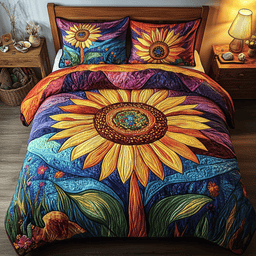 Sunflower Dream 3-Piece Quilted Bedding Set NCU0PVL028
