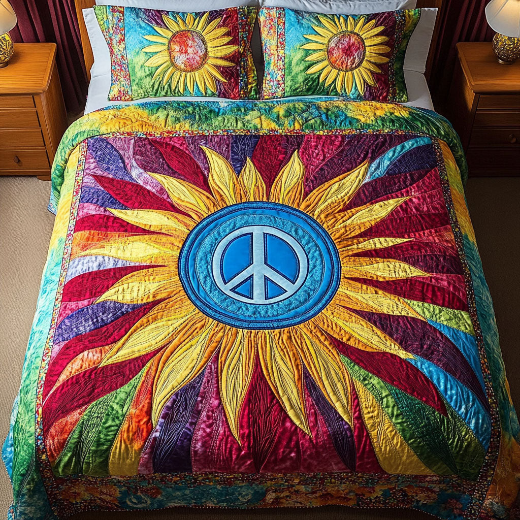 Vibrant Sunburst 3-Piece Quilted Bedding Set NCU0NNT290