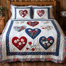 American Heartland Quilt 3-Piece Quilted Bedding Set NCU0PTT177