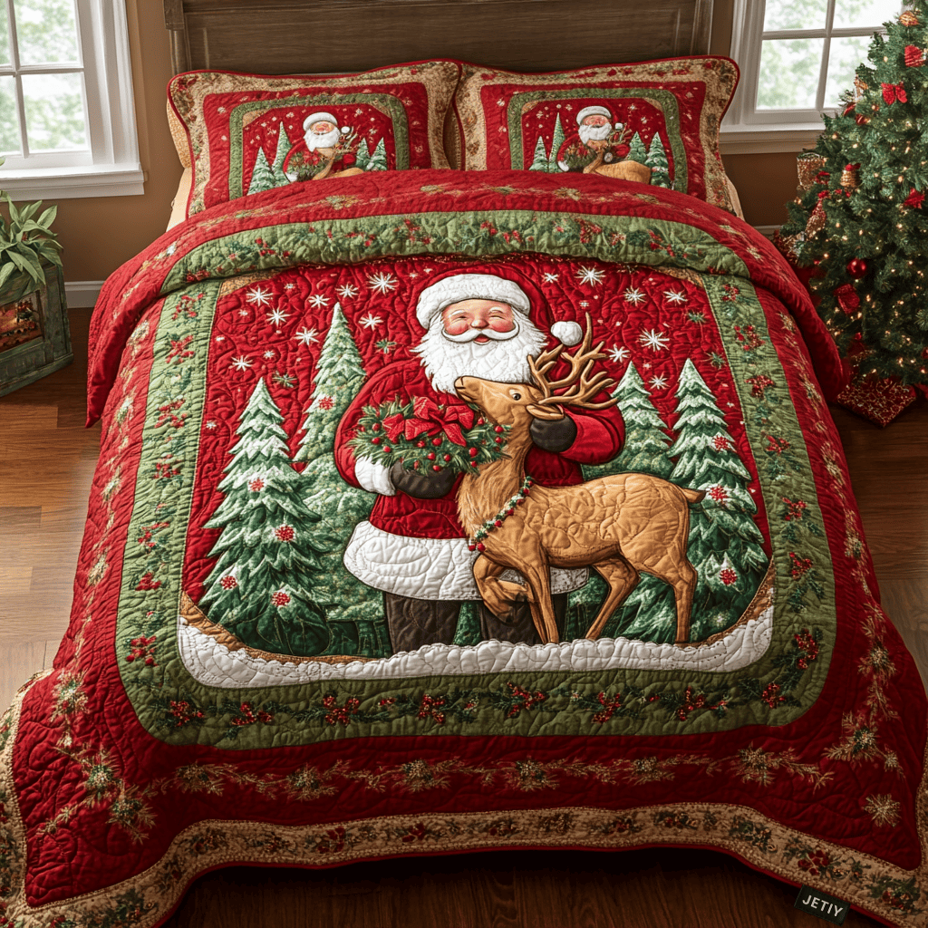 North Pole Express Quilted Bedding Set NCU0DV039