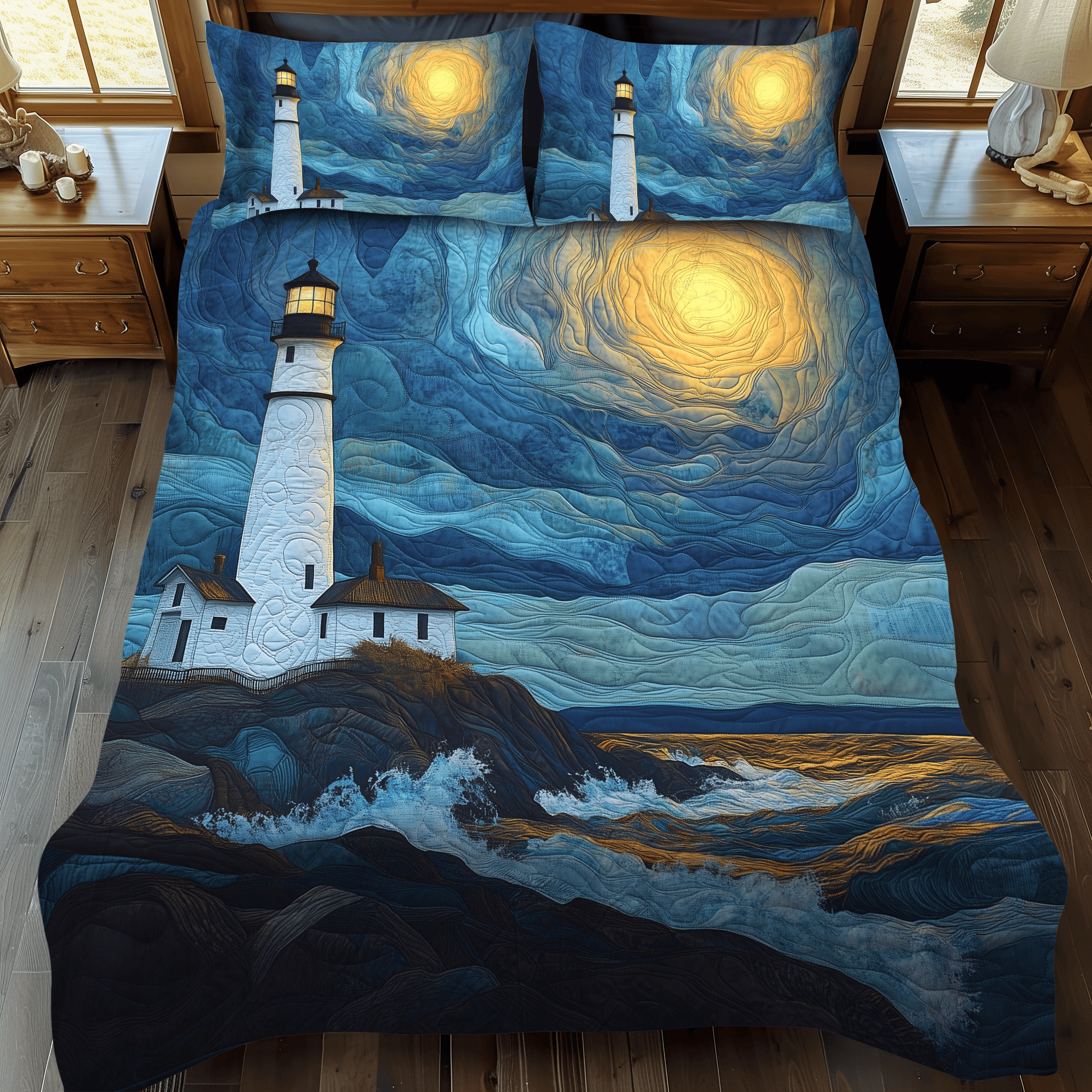 Harbor of Hope 3-Piece Quilted Bedding Set NCU0DK930