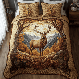 Woodland Majesty 3-Piece Quilted Bedding Set NCU0NVH027