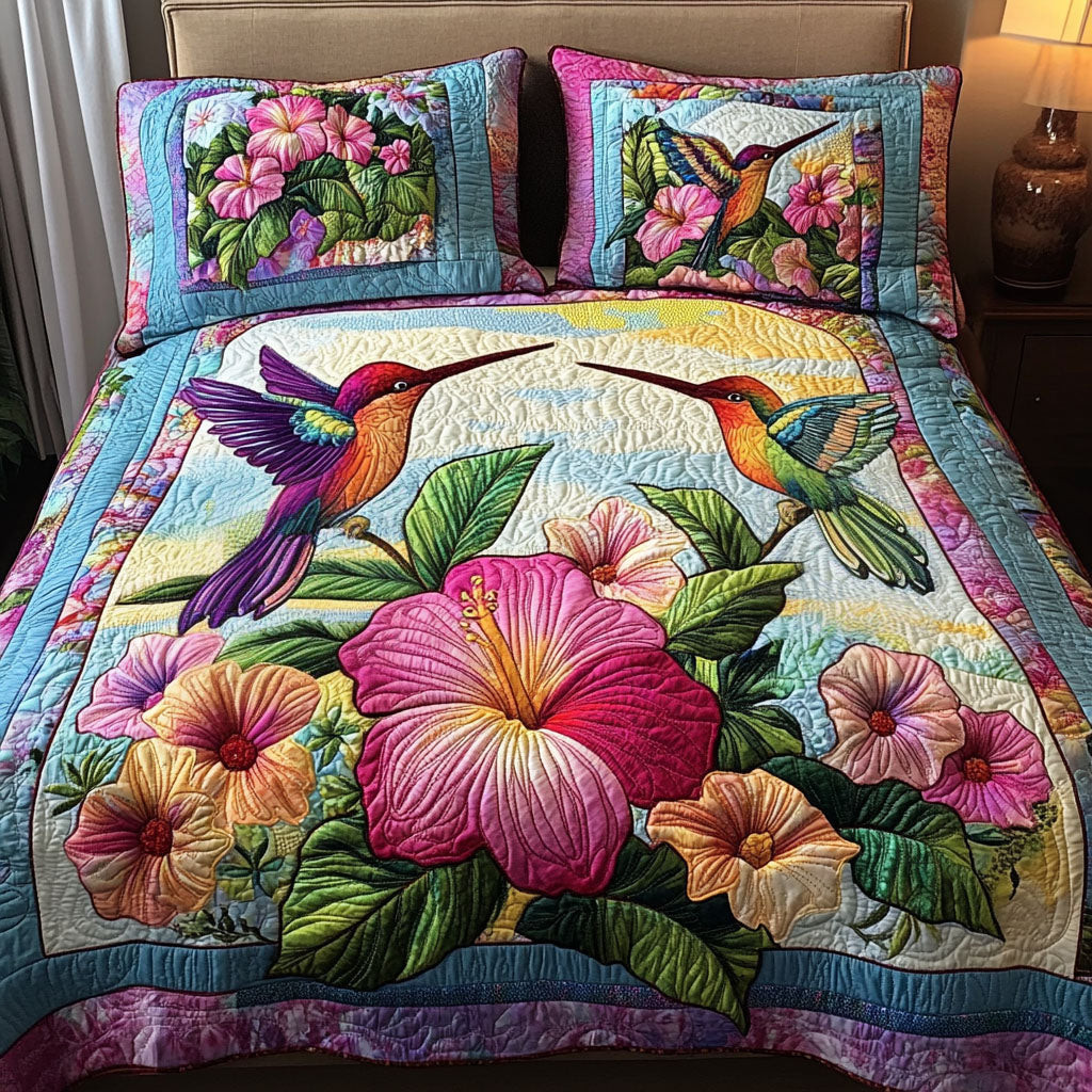 Tropical Dance 3-Piece Quilted Bedding Set NCU0NNT259