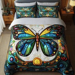 Enchanted Flutter 3-Piece Quilted Bedding Set NCU0DDK204