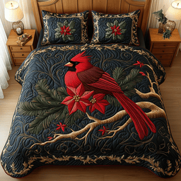Cardinal Beauty 3-Piece Quilted Bedding Set NCU0TH2141