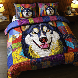 Snow Pup 3-Piece Quilted Bedding Set NCU0PVL313