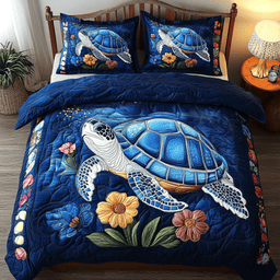 Shell Serenity 3-Piece Quilted Bedding Set NCU0PVL299