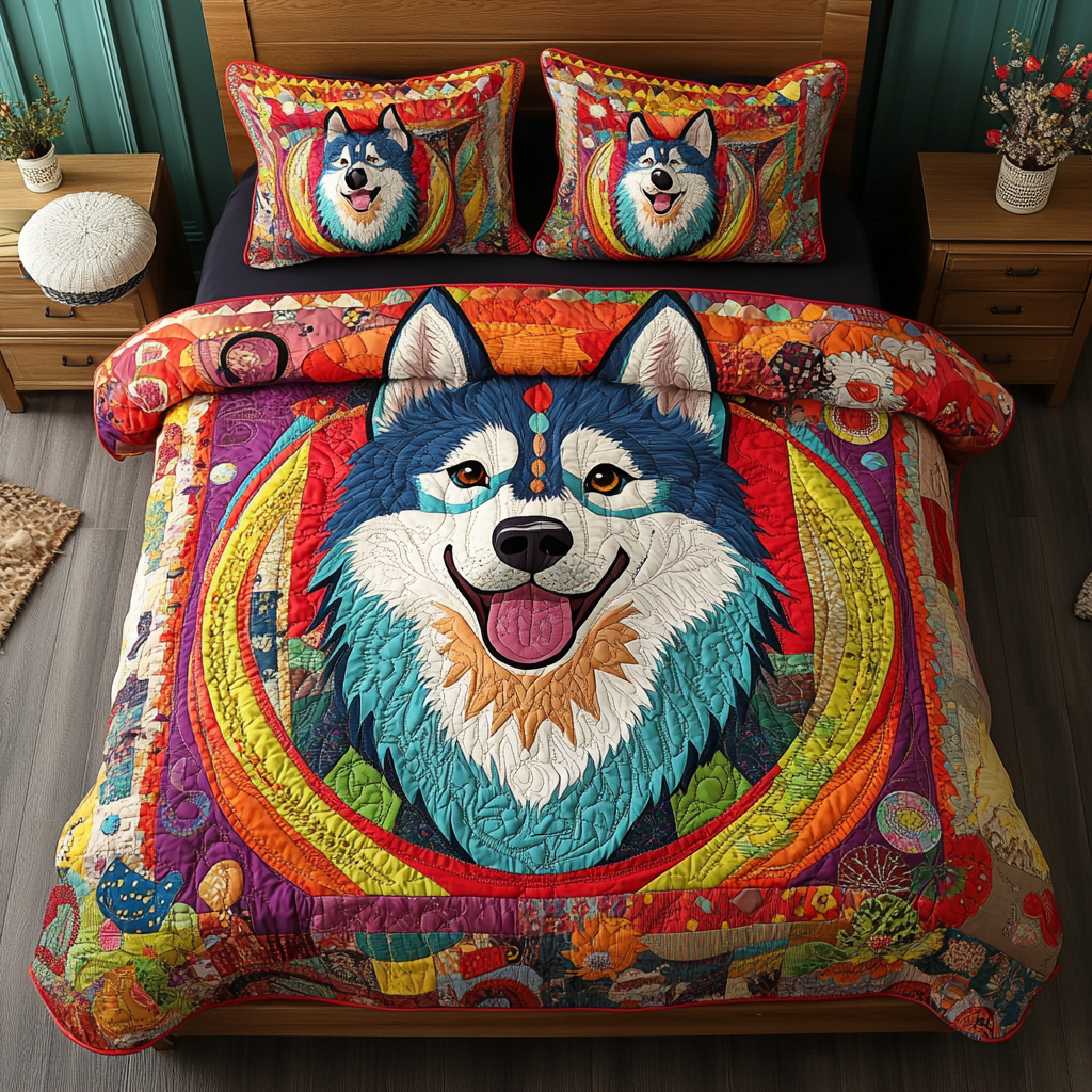 Winter Howl 3-Piece Quilted Bedding Set NCU0PVL312