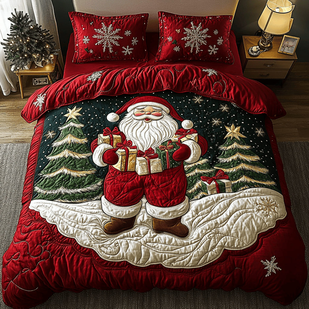 Jolly StNick 3-Piece Quilted Bedding Set NCU0DDK076