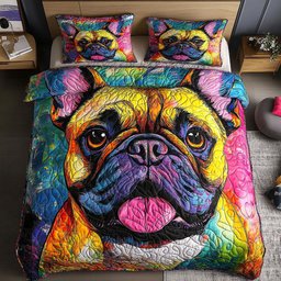 Vivid Pup Power 3-Piece Quilted Bedding Set NCU0NNT621