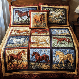 Heartland Horses 3-Piece Quilted Bedding Set NCU0NVH752
