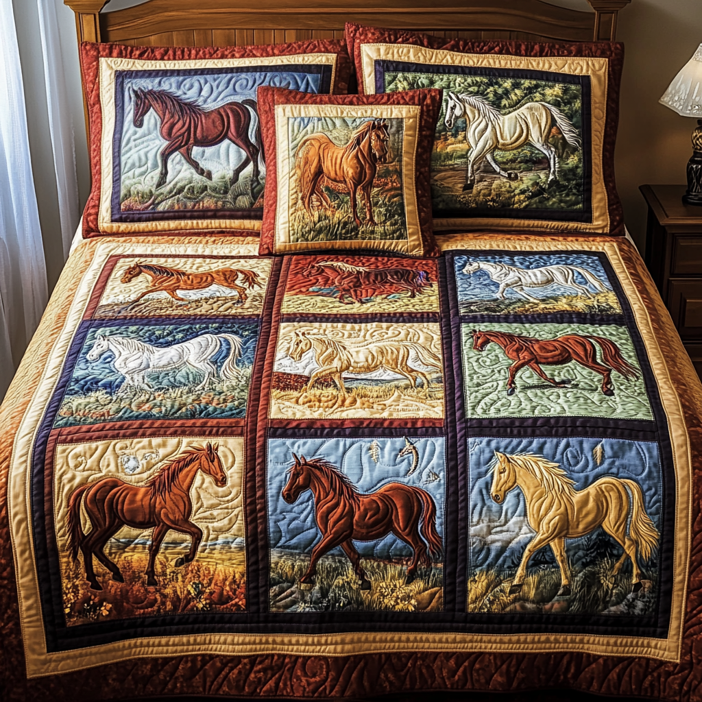 Heartland Horses 3-Piece Quilted Bedding Set NCU0NVH752