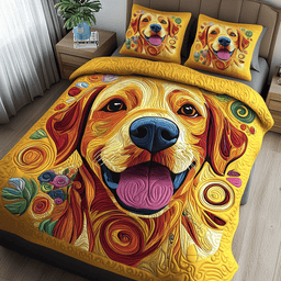 Happy Lab 3-Piece Quilted Bedding Set NCU0PVL305