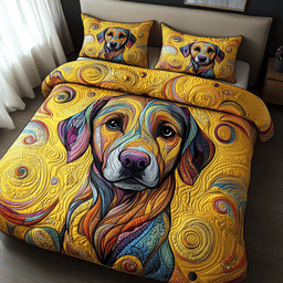 Golden Smile 3-Piece Quilted Bedding Set NCU0PVL308
