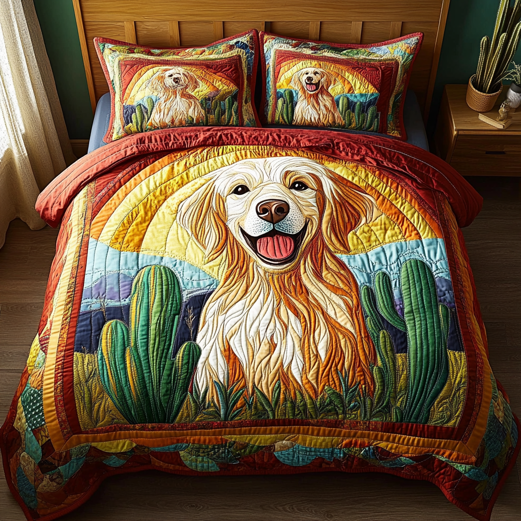 Wild West Paws 3-Piece Quilted Bedding Set NCU0DV426