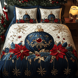 Majestic Christmas Glow 3-Piece Quilted Bedding Set NCU0DK2557