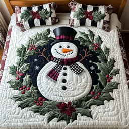 Holiday Harmony 3-Piece Quilted Bedding Set NCU0PTT057