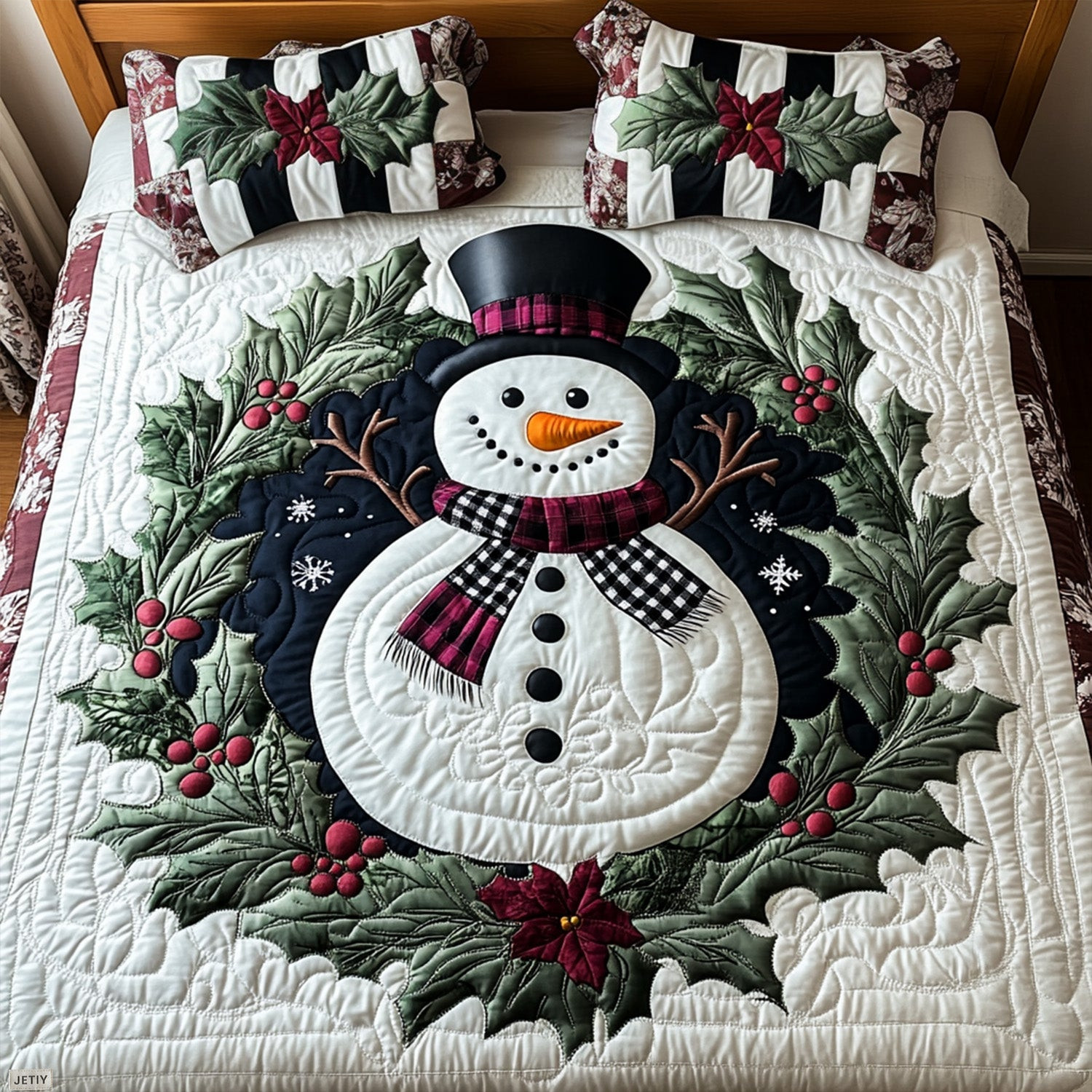 Holiday Harmony 3-Piece Quilted Bedding Set NCU0PTT057