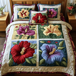 Dream Bloom 3-Piece Quilted Bedding Set NCU0NVH761