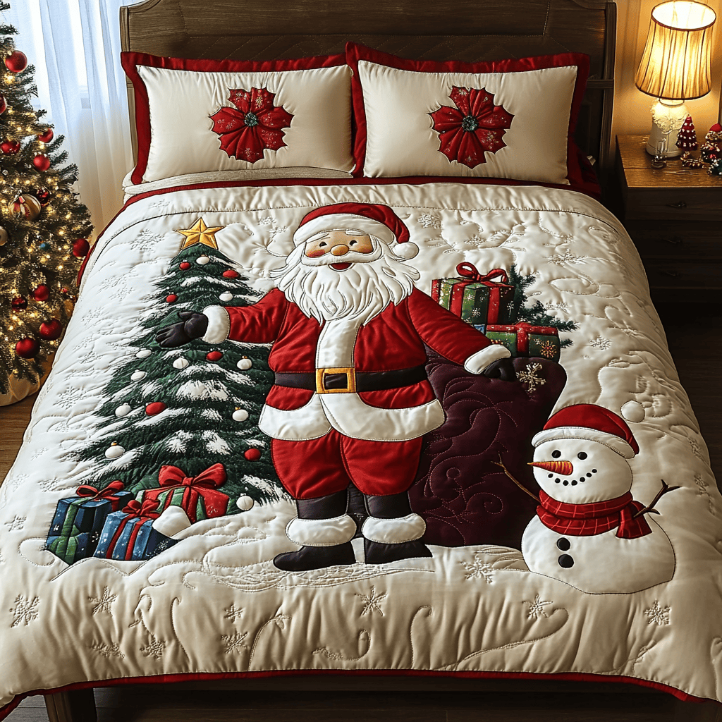 North Pole Spirit 3-Piece Quilted Bedding Set NCU0DDK024