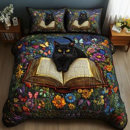 Whisker Words 3-Piece Quilted Bedding Set NCU0NNT613