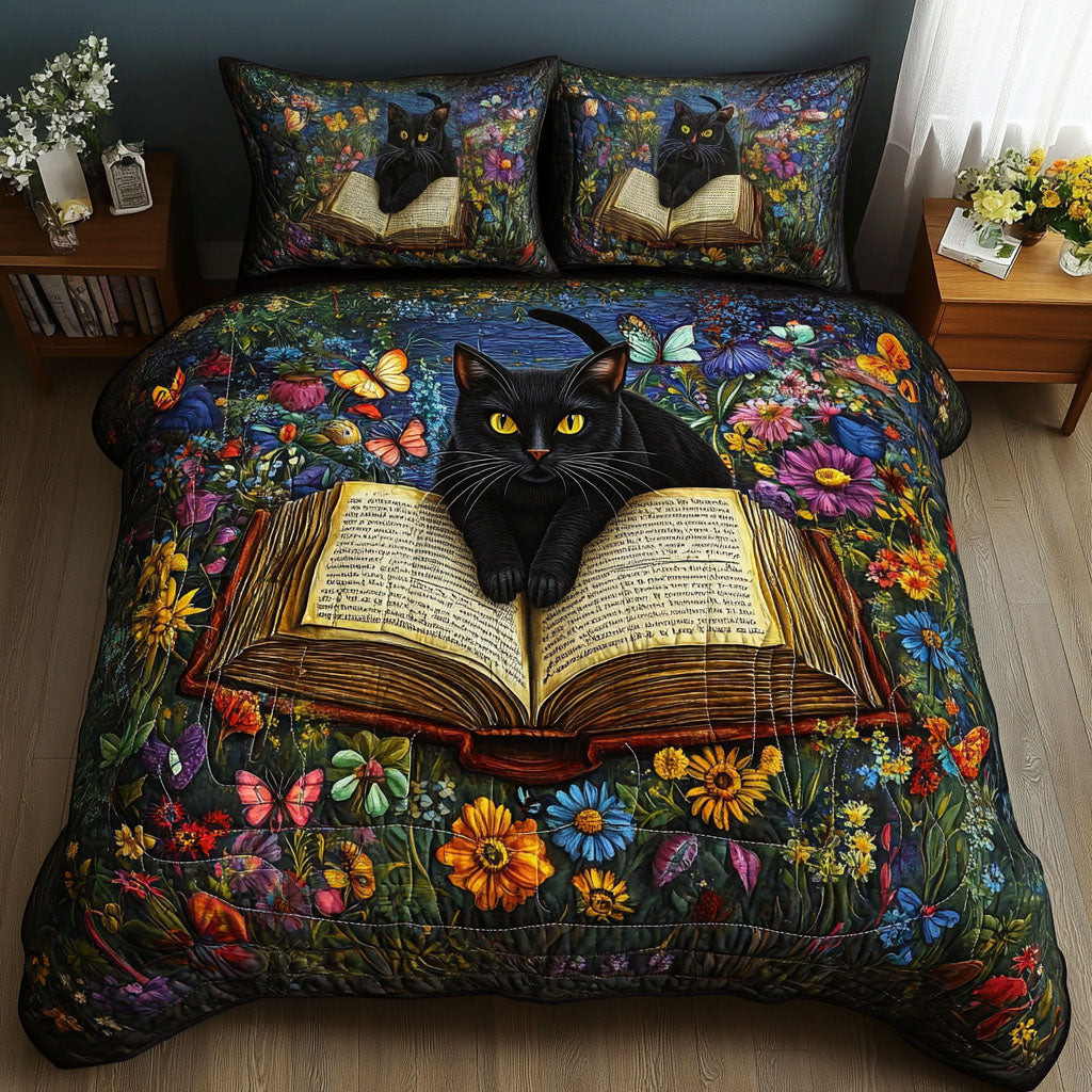Whisker Words 3-Piece Quilted Bedding Set NCU0NNT613