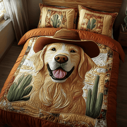 Cowboy Pup 3-Piece Quilted Bedding Set NCU0DV428