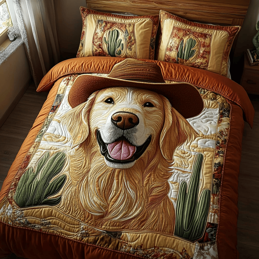 Cowboy Pup 3-Piece Quilted Bedding Set NCU0DV428