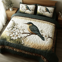 Fluttering Beauty 3-Piece Quilted Bedding Set NCU0DV421