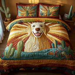 Golden Trails 3-Piece Quilted Bedding Set NCU0DV425