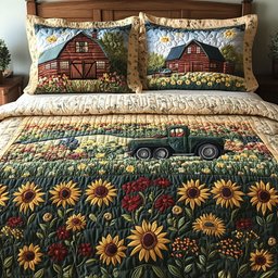 Golden Fields 3-Piece Quilted Bedding Set NCU0PTT394