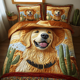Retriever Rodeo 3-Piece Quilted Bedding Set NCU0DV427