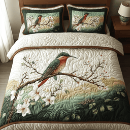 Hummingbird Bliss 3-Piece Quilted Bedding Set NCU0DV423