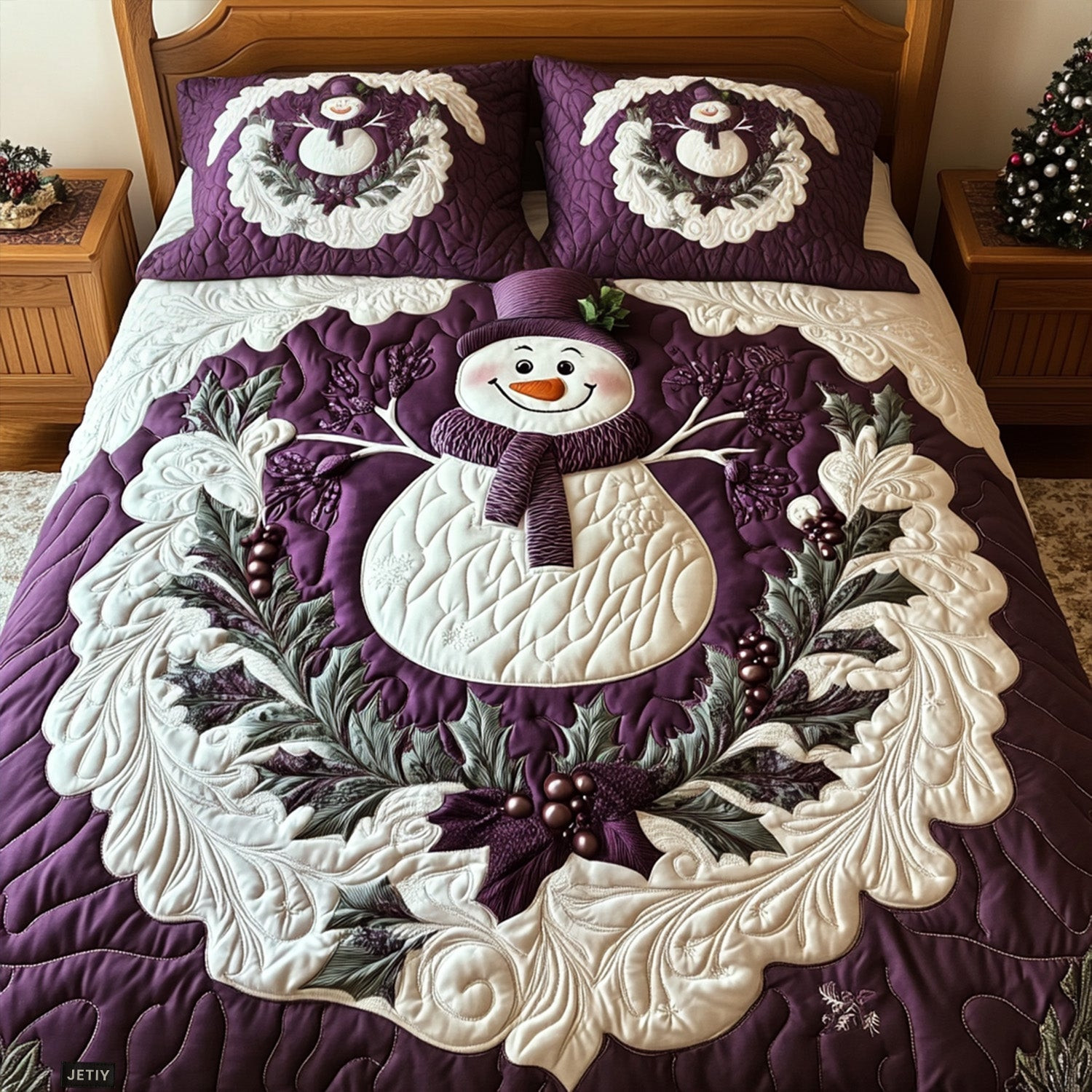 Snowy Embrace 3-Piece Quilted Bedding Set NCU0PTT061