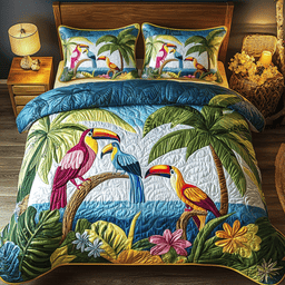 Tropical Escape 3-Piece Quilted Bedding Set NCU0NVH389