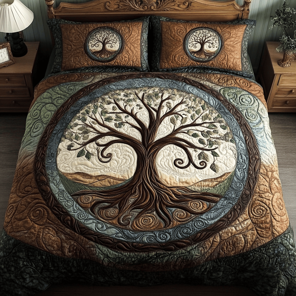 Cozy Roots 3-Piece Quilted Bedding Set NCU0NVH384