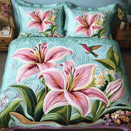 Hummingbird Dream 3-Piece Quilted Bedding Set NCU0NVH421