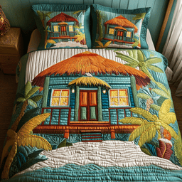 Palm Paradise 3-Piece Quilted Bedding Set NCU0NVH700