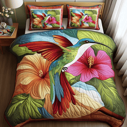 Vibrant Wings 3-Piece Quilted Bedding Set NCU0DDK237
